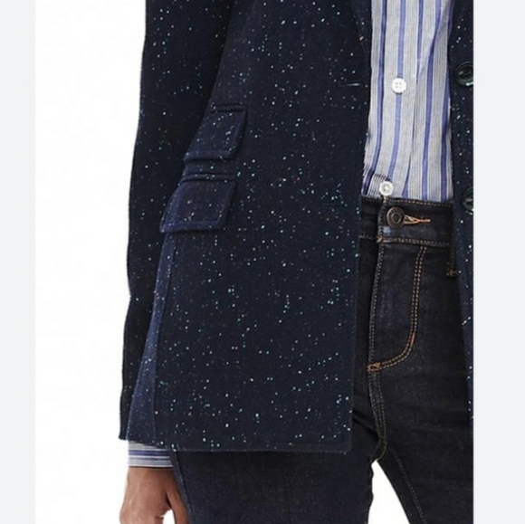 Banana Republic Wool Jacket Blazer Navy Speckled - Picture 6 of 10